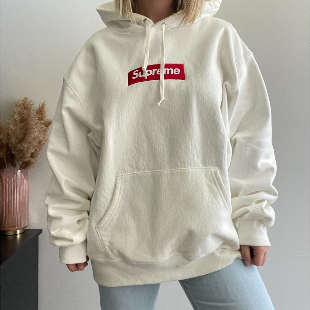 Authentic Supreme Box Logo Hooded Sweatshirt 'White'
